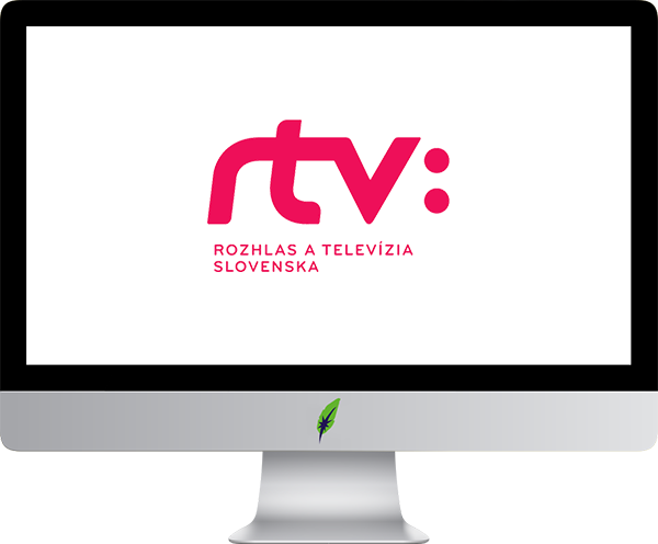 Afbeelding computerscherm met logo RTV Rozhlas a Televízia Slovenska - in kleur op transparante achtergrond - 600 * 496 pixels